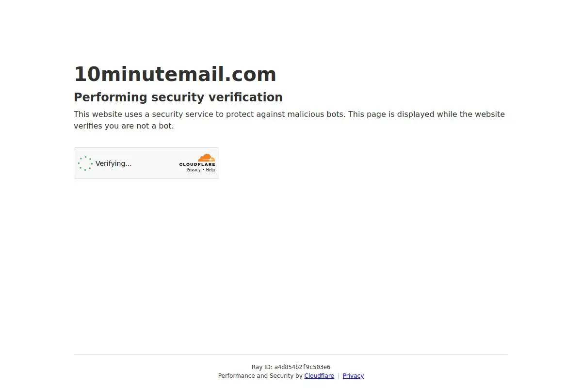 10 Minute Mail官网首页截图