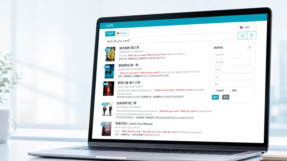 33台词官网首页截图