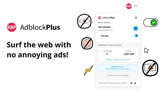 Adblock Plus广告拦截官网首页截图