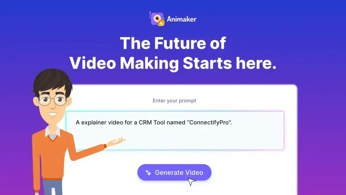 Animaker AI官网首页截图