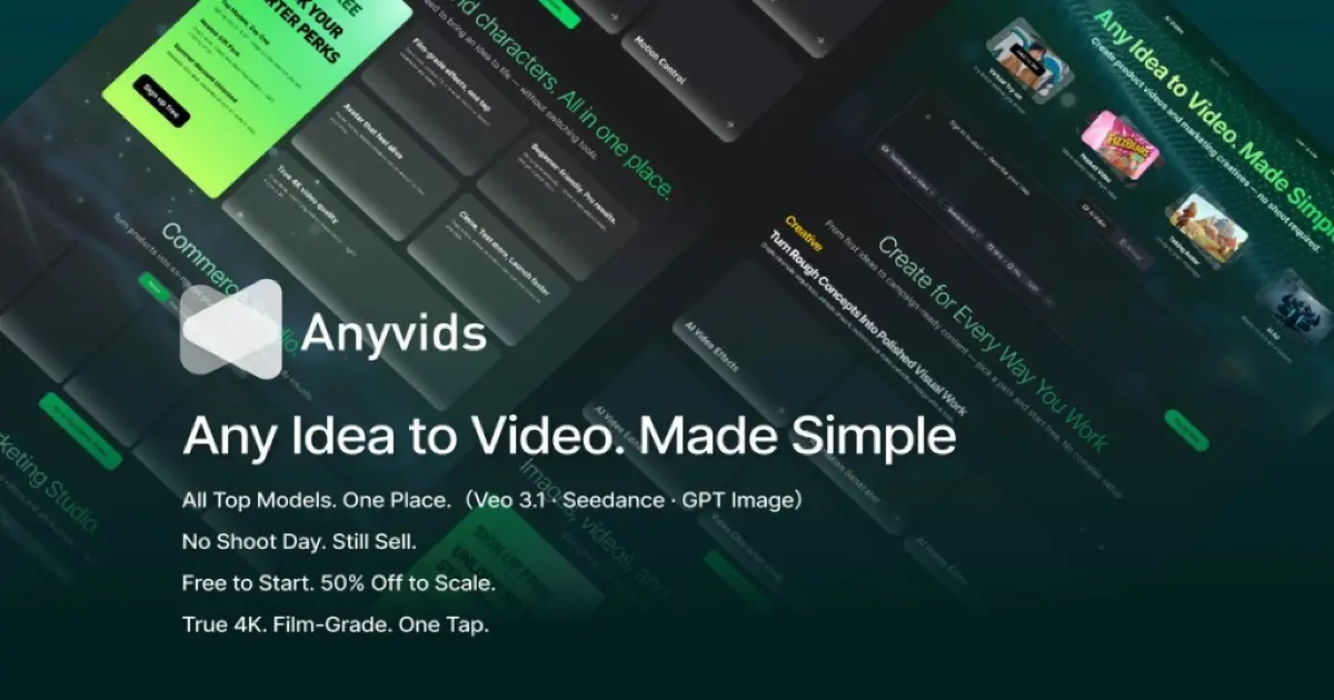 Anyvids.ai官网首页截图