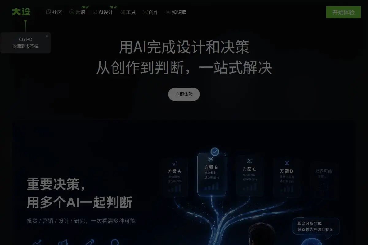 AI大作官网首页截图