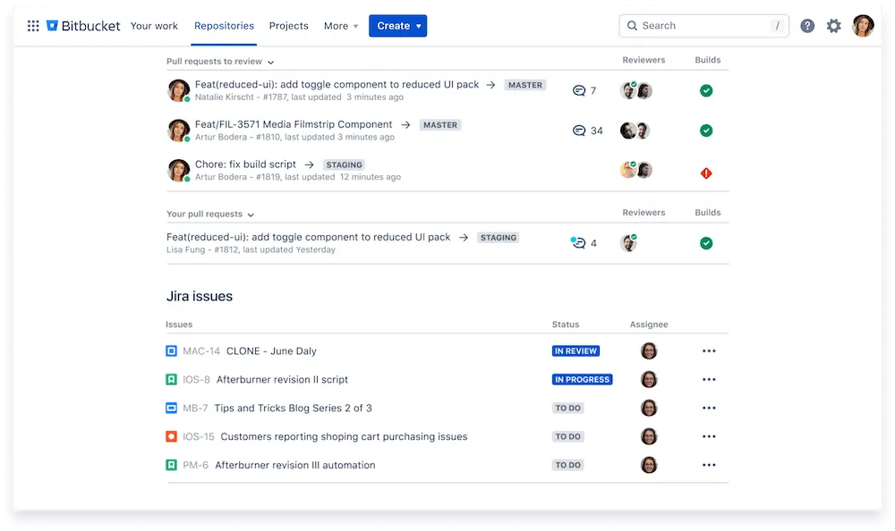 Bitbucket官网首页截图