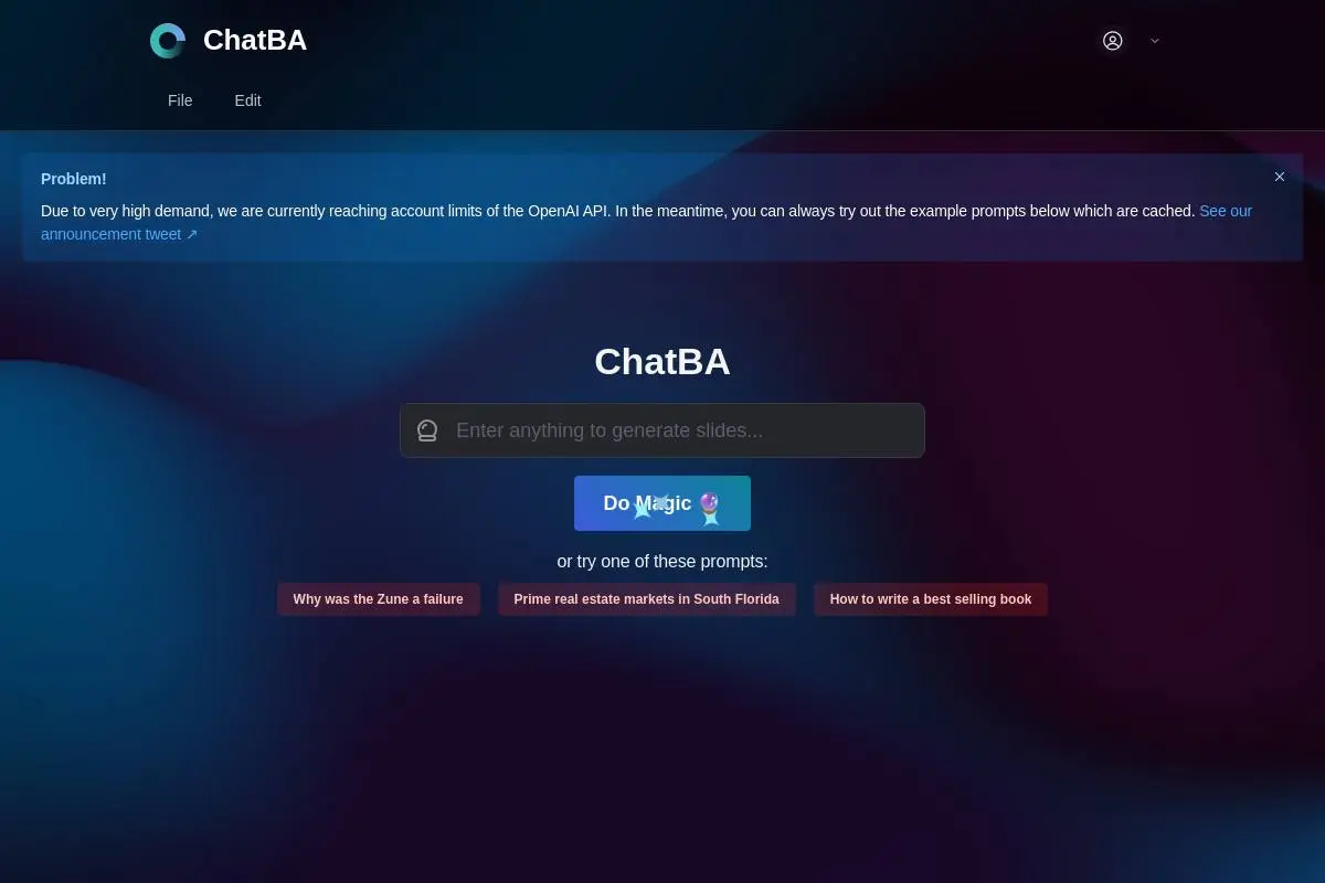 ChatBA官网首页截图
