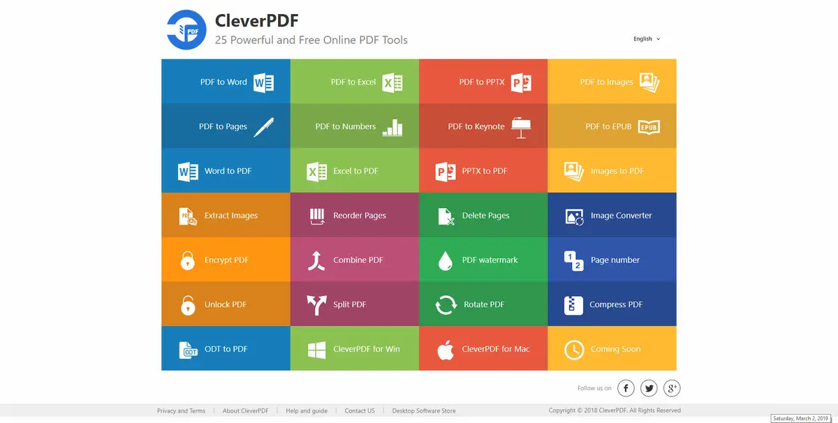 CleverPDF官网首页截图