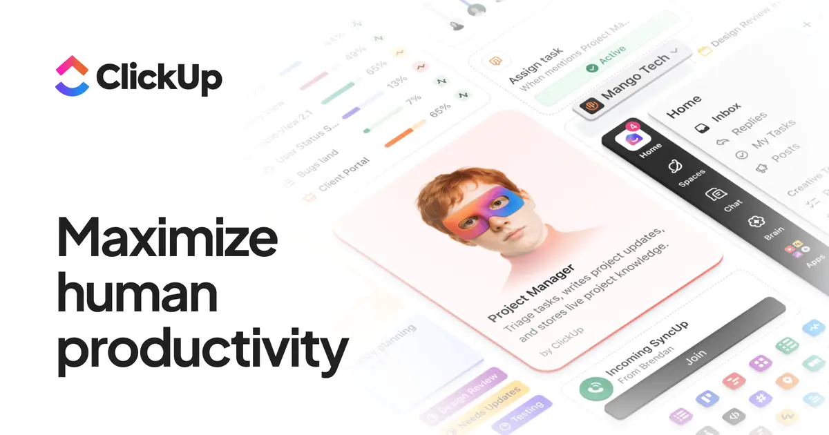 ClickUp官网首页截图