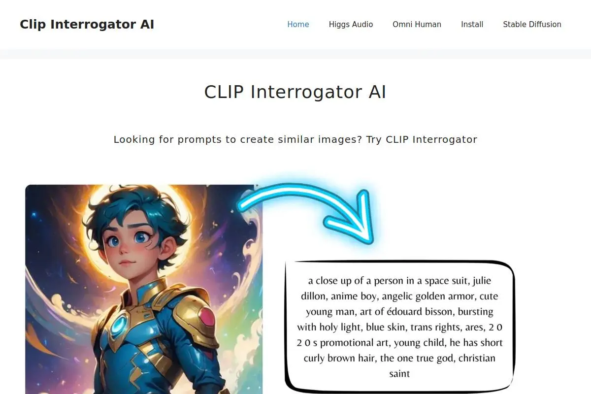 Clip Interrogator官网首页截图