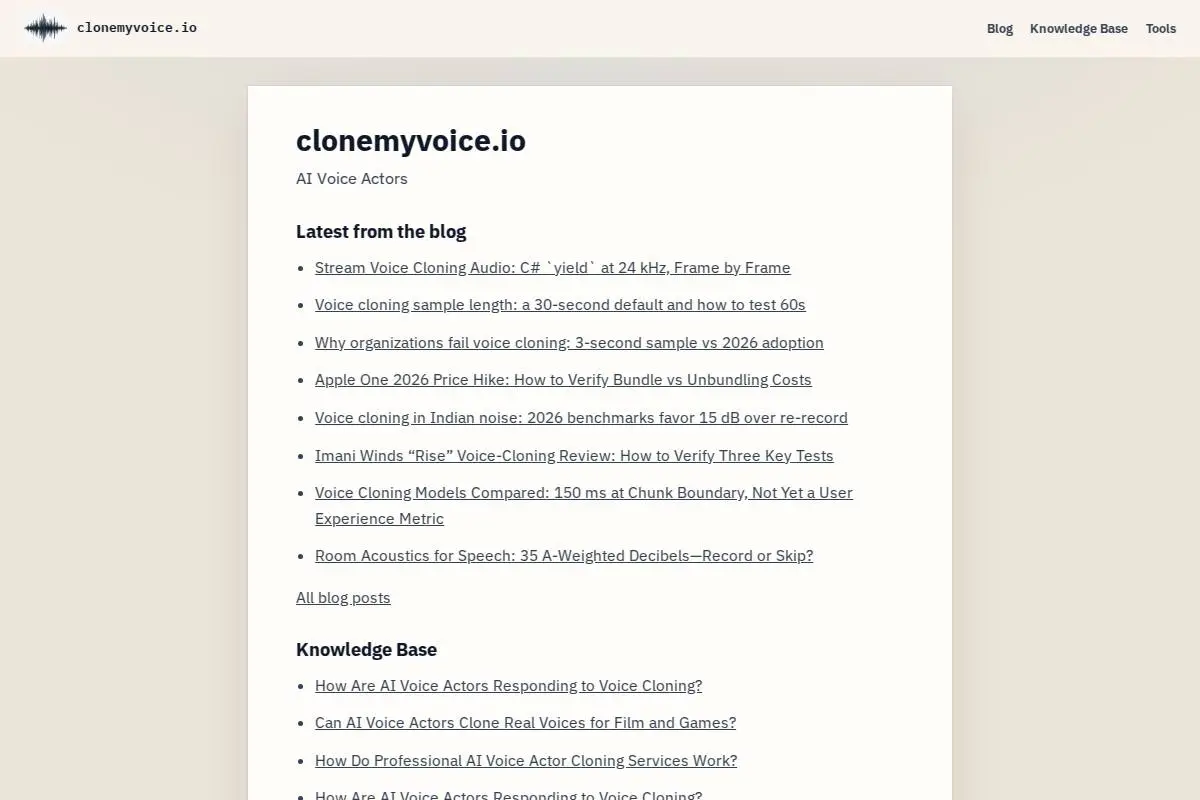 CloneMyVoice官网首页截图