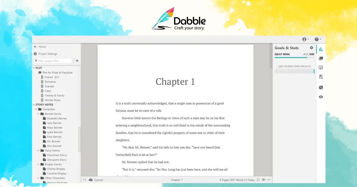 Dabble Writer官网首页截图