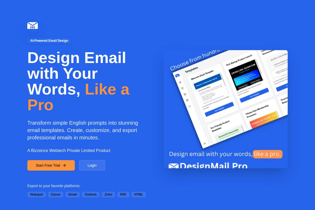 DesignMail Pro官网首页截图