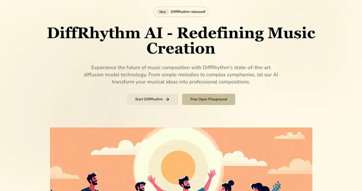 DiffRhythm官网首页截图