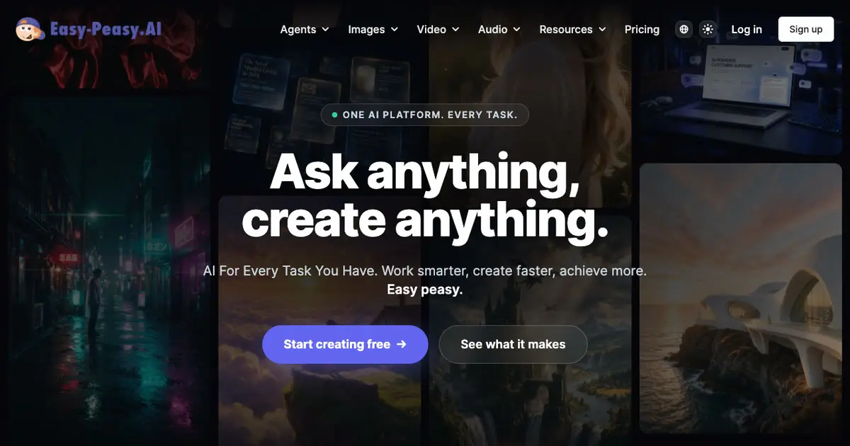 easy-peasy.ai官网首页截图