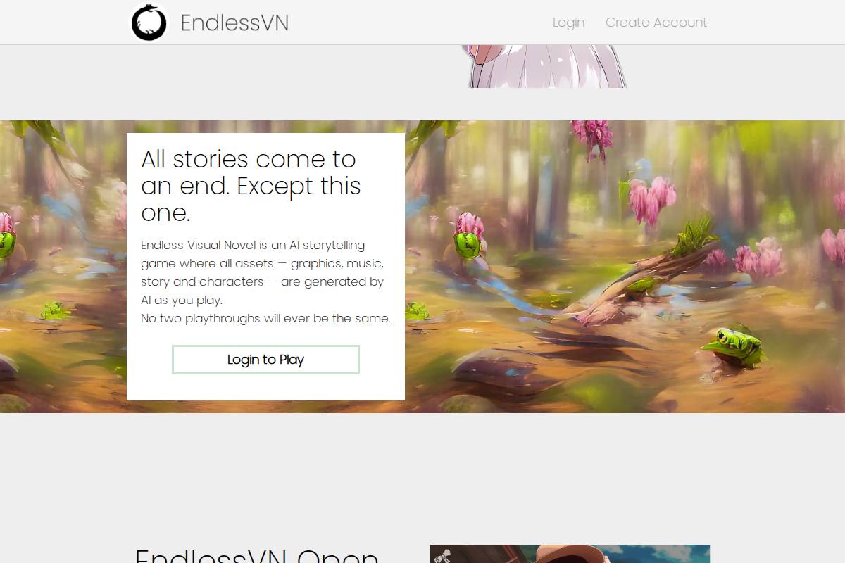 Endless Visual Novel官网首页截图
