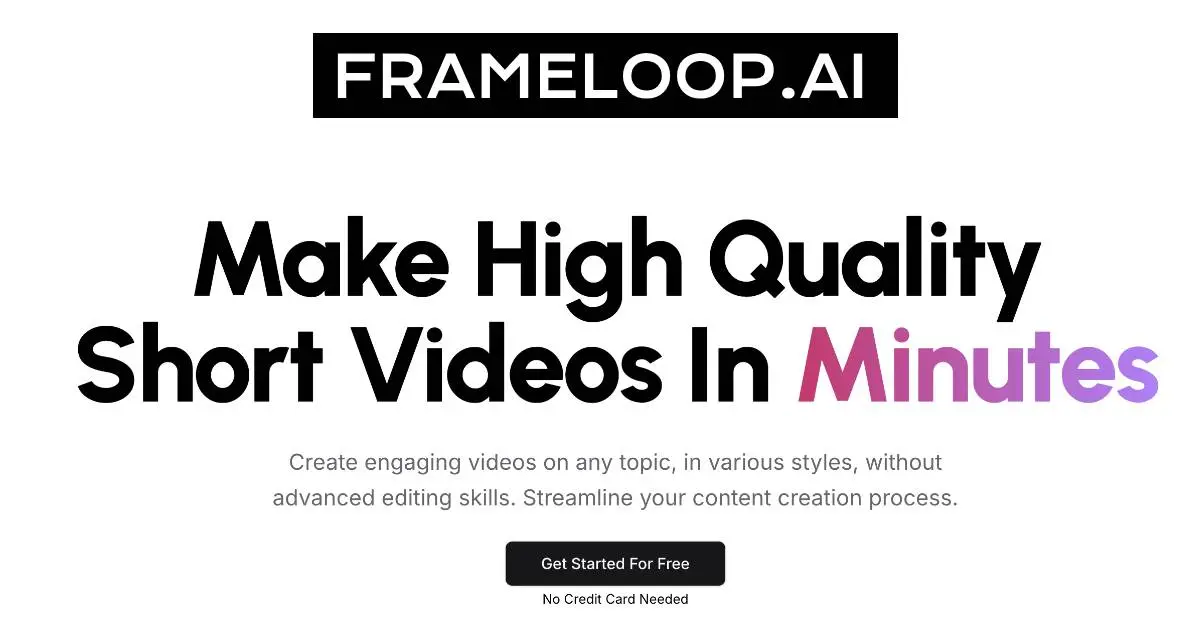 Frameloop AI官网首页截图