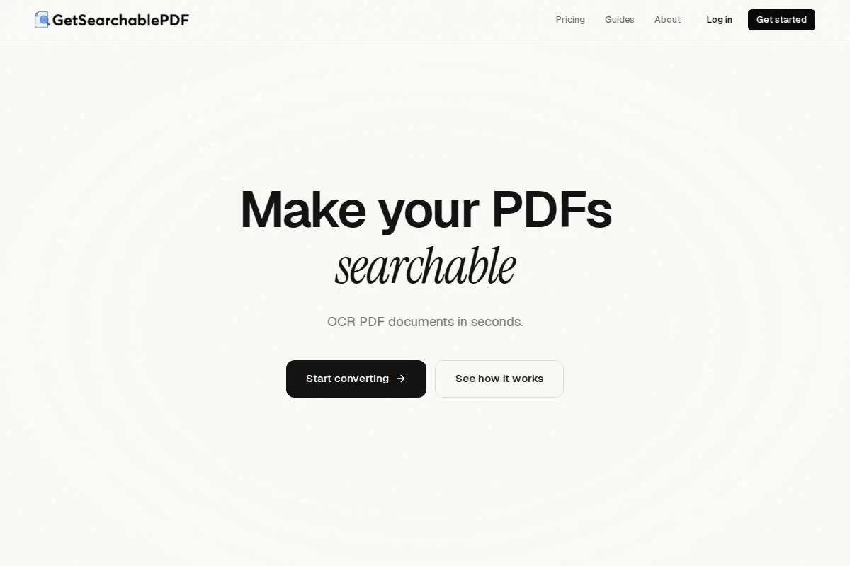 Searchable PDF官网首页截图