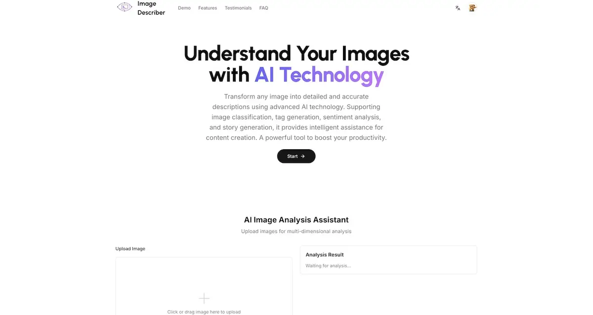 Image Describer X官网首页截图