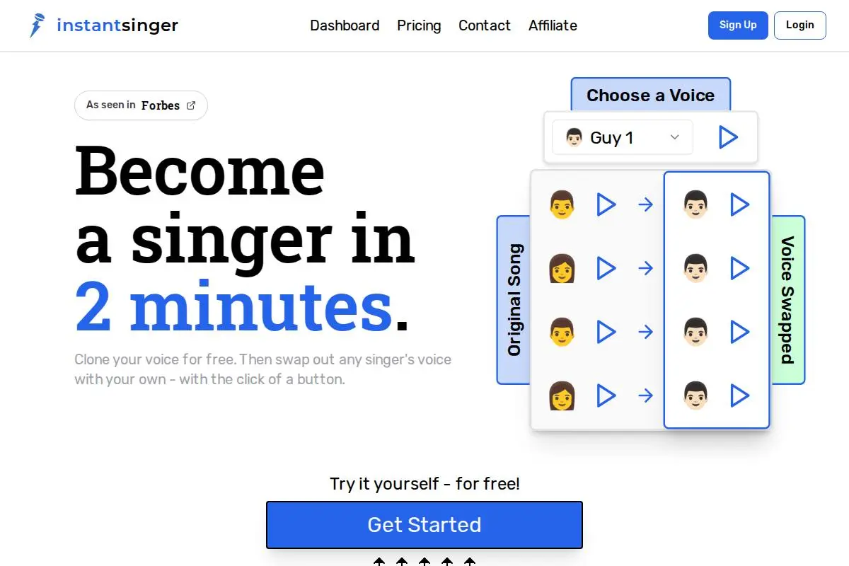 Instant Singer官网首页截图