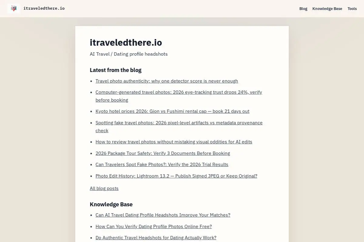 itraveledthere.io官网首页截图