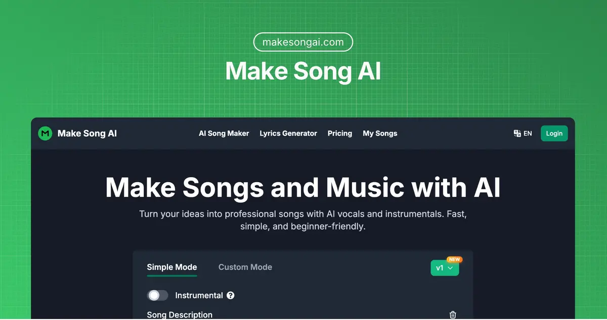 Make Song AI官网首页截图