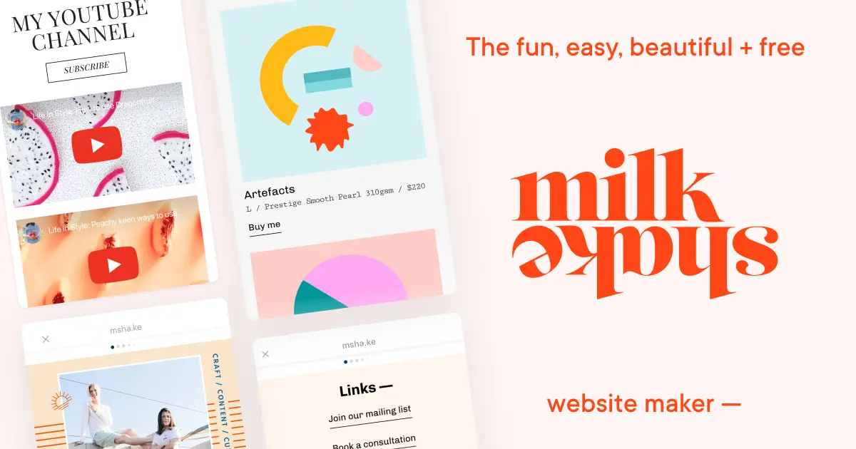 Milkshake官网首页截图