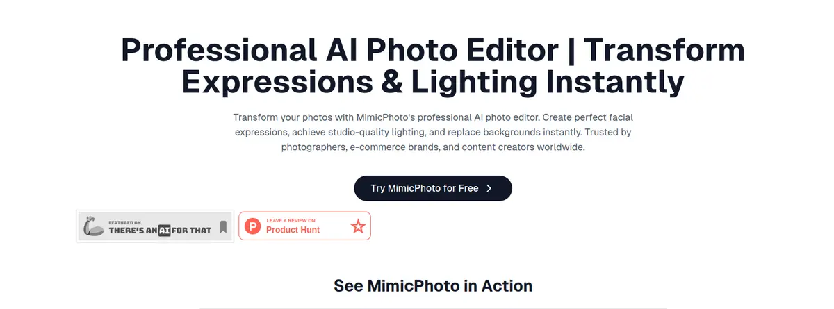 MimicPhoto官网首页截图