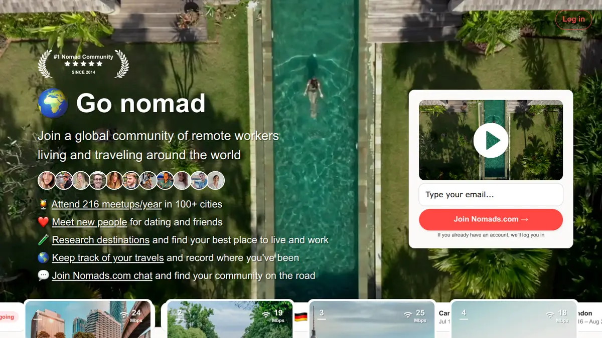 Nomad List官网首页截图