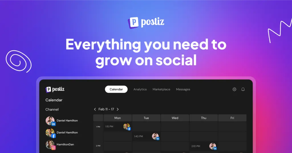Postiz官网首页截图