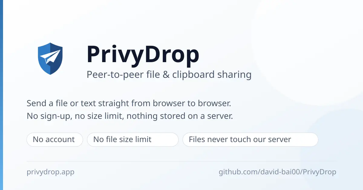 PrivyDrop官网首页截图