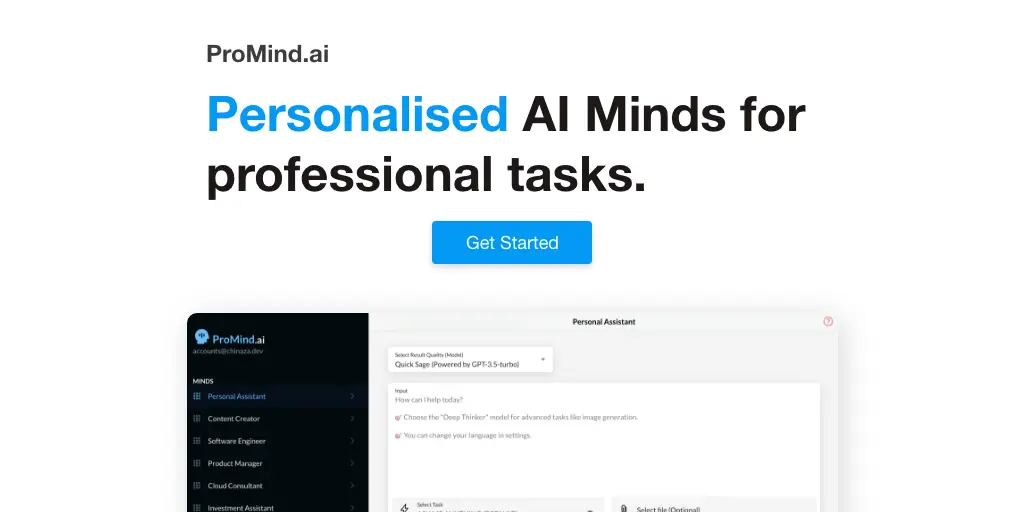 ProMind AI官网首页截图