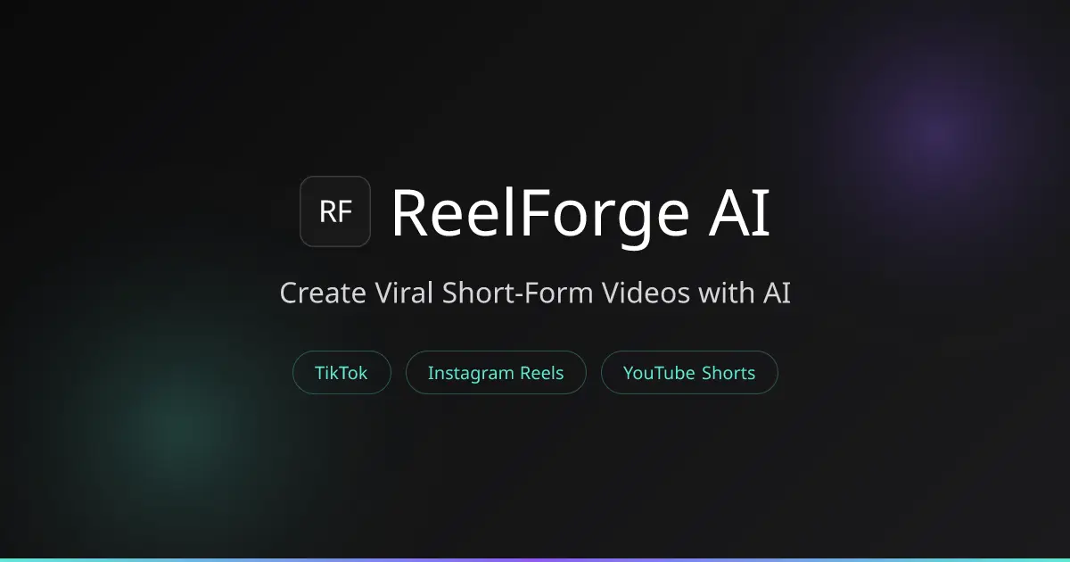 ReelForge AI官网首页截图