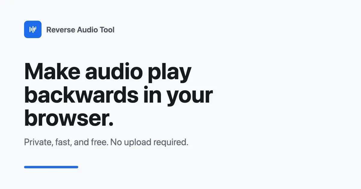 Reverse Audio Tool官网首页截图