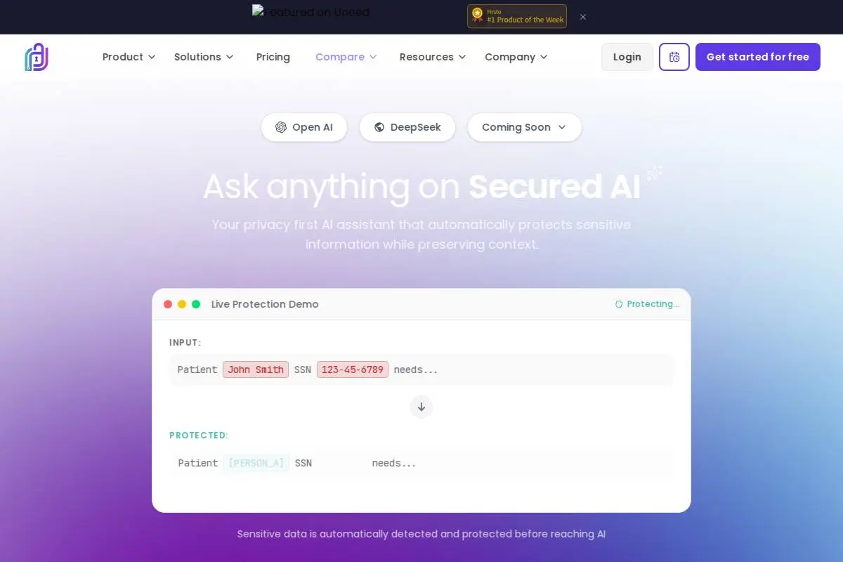 SecuredAI官网首页截图