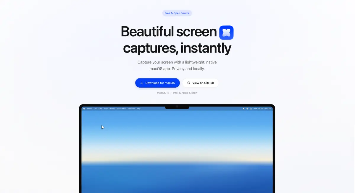 Snapzy官网首页截图