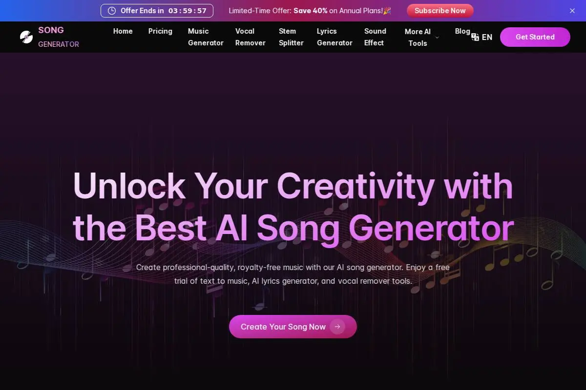 SongGenerator官网首页截图
