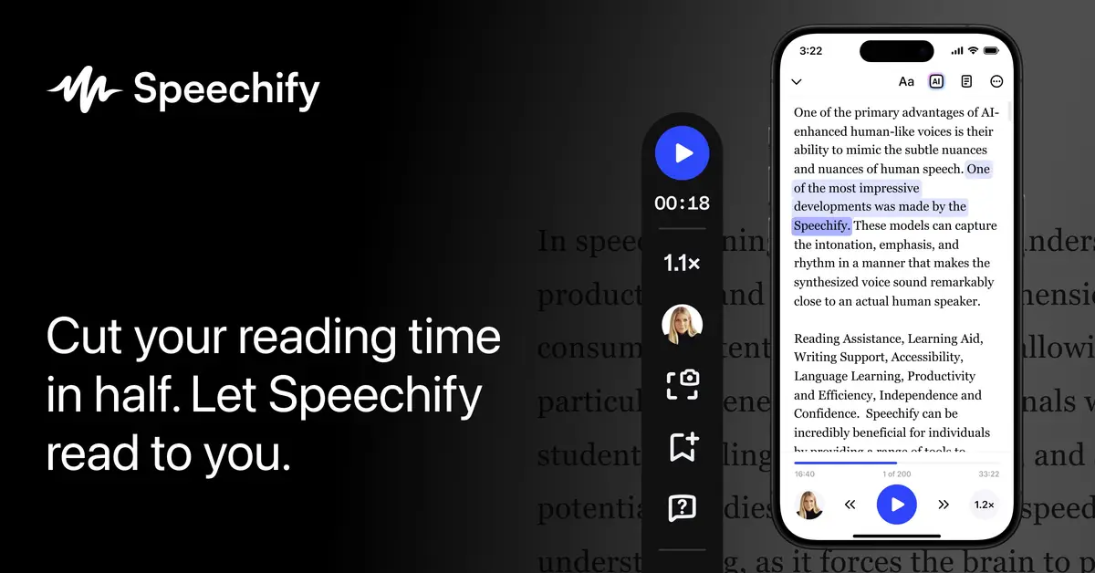 Speechify官网首页截图