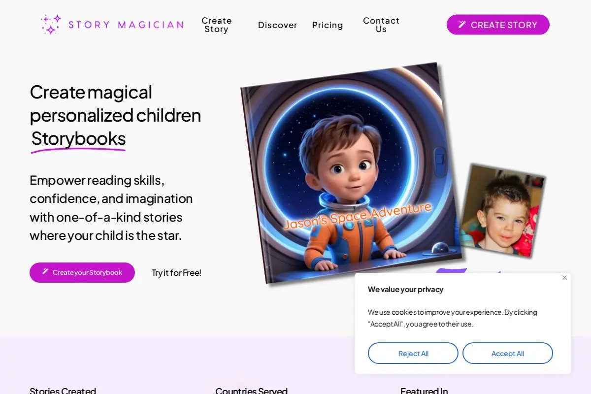 StoryMagician.ai官网首页截图