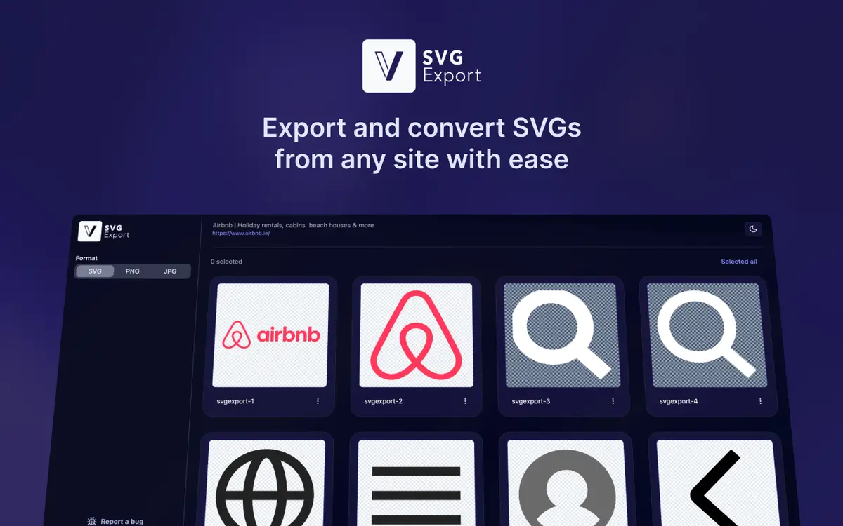 SVG Export官网首页截图