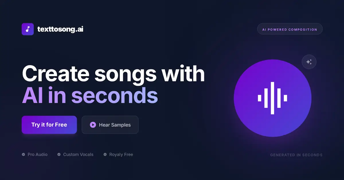 Text to Song AI官网首页截图
