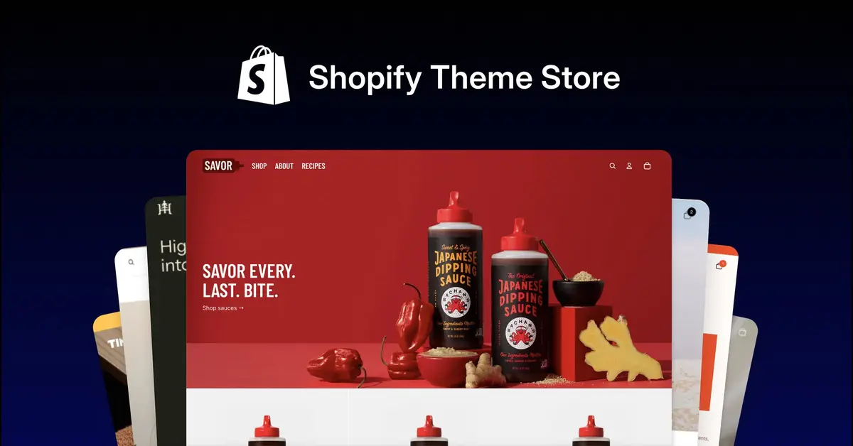 Shopify Theme Store官网首页截图