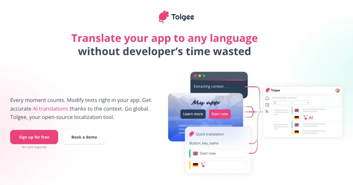 Tolgee官网首页截图