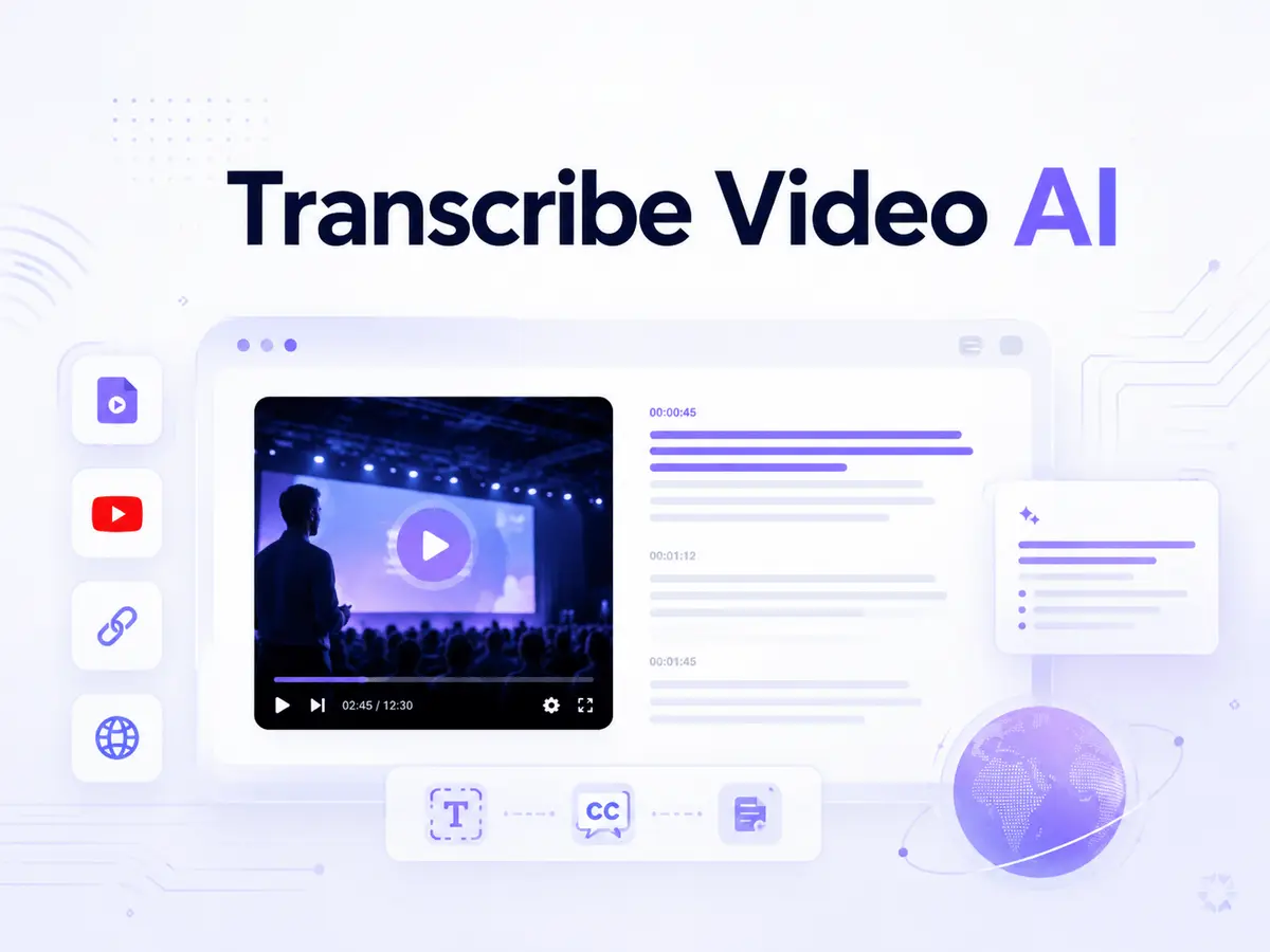 Transcribe Video AI官网首页截图