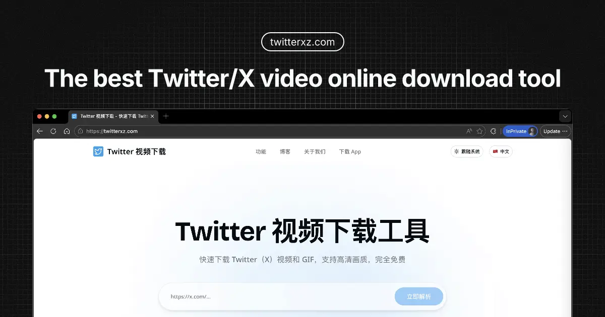 Twitter 视频下载官网首页截图