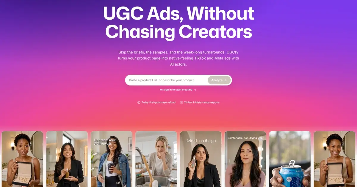 UGCfy AI官网首页截图
