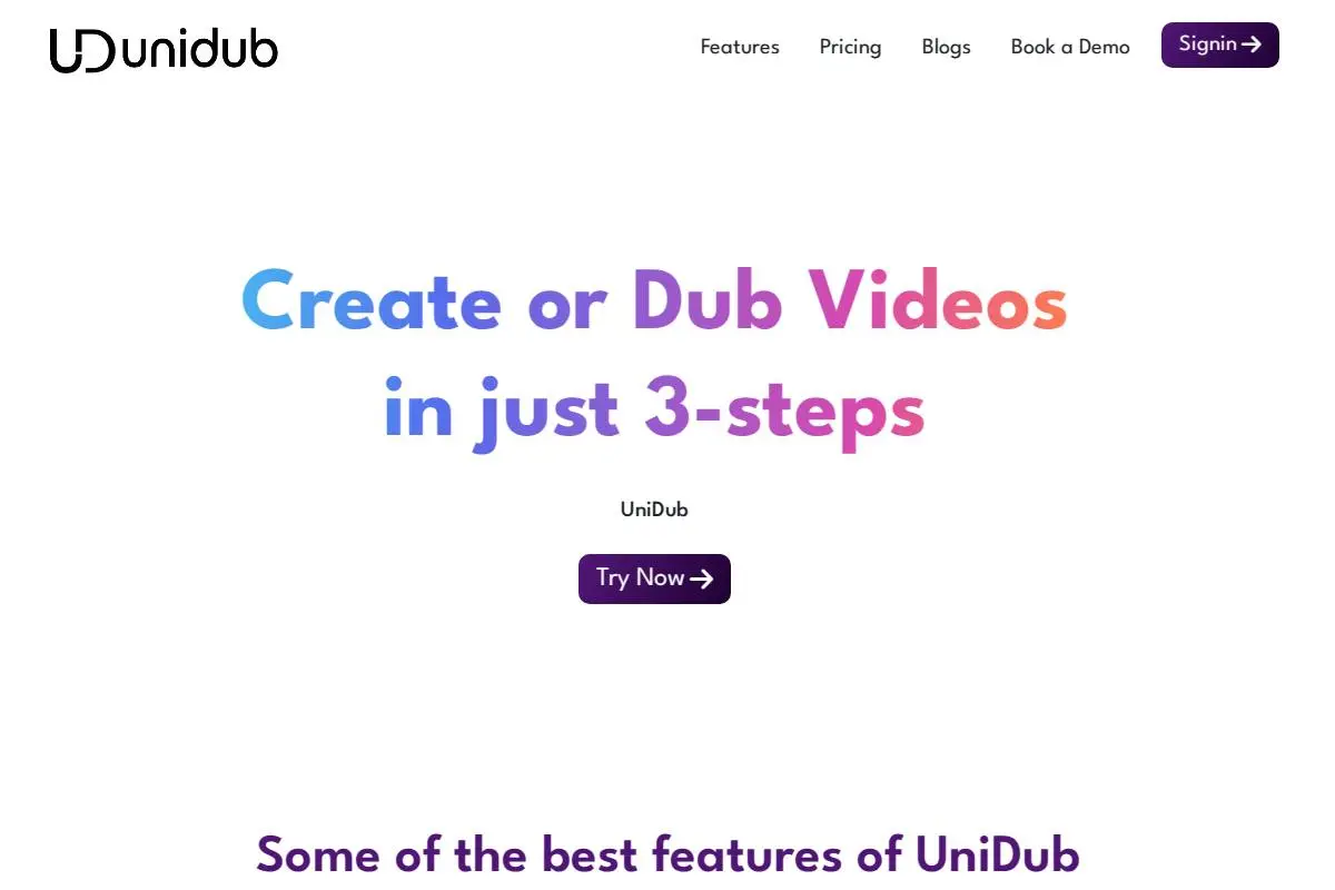 UniDub官网首页截图