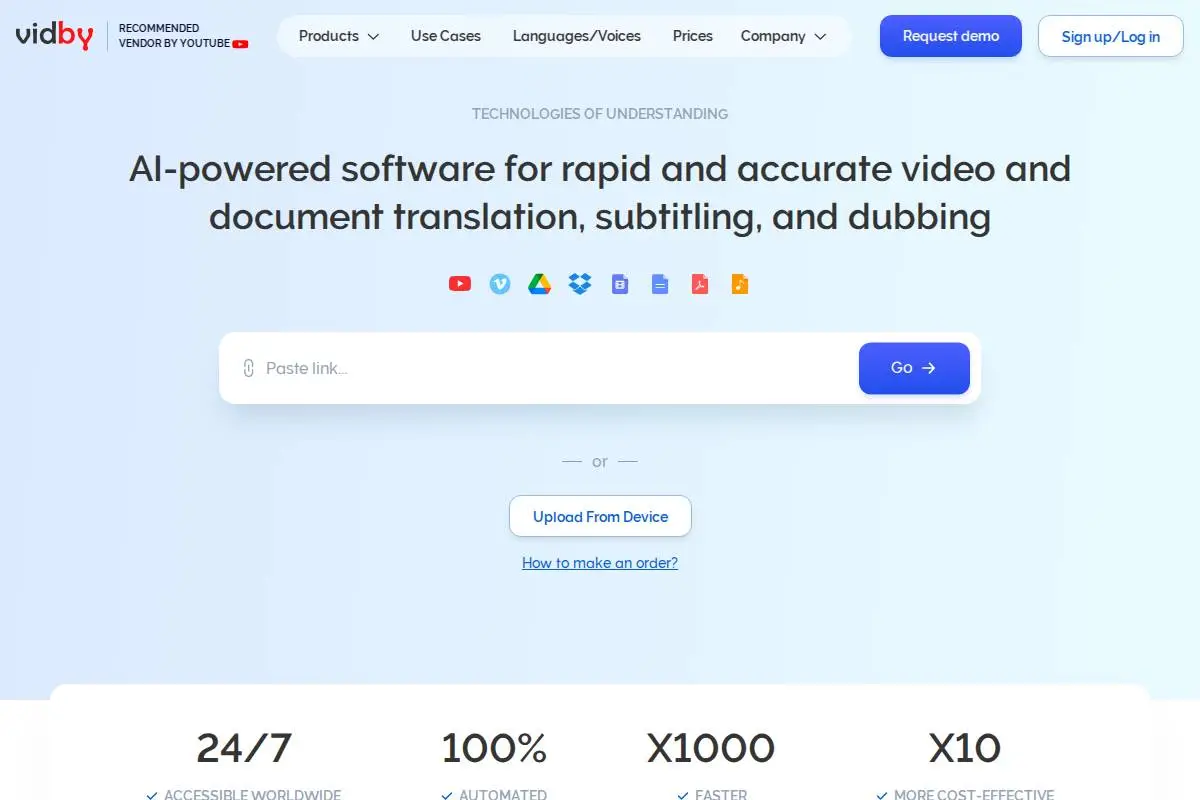 Vidby官网首页截图