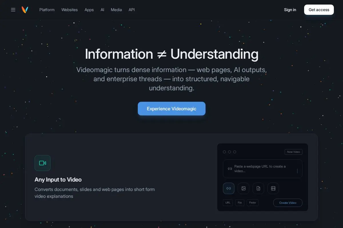 VideoMagic AI官网首页截图