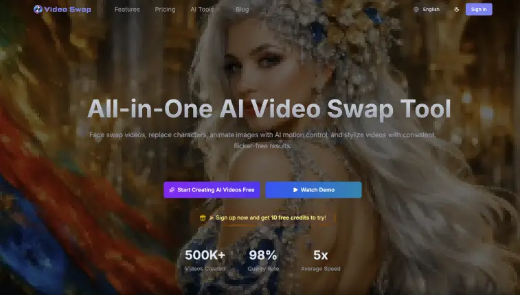 AI Video Upscaler官网首页截图