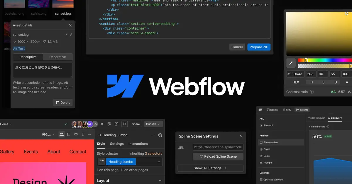 Webflow官网首页截图