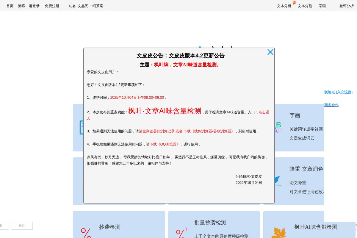 文皮皮官网首页截图