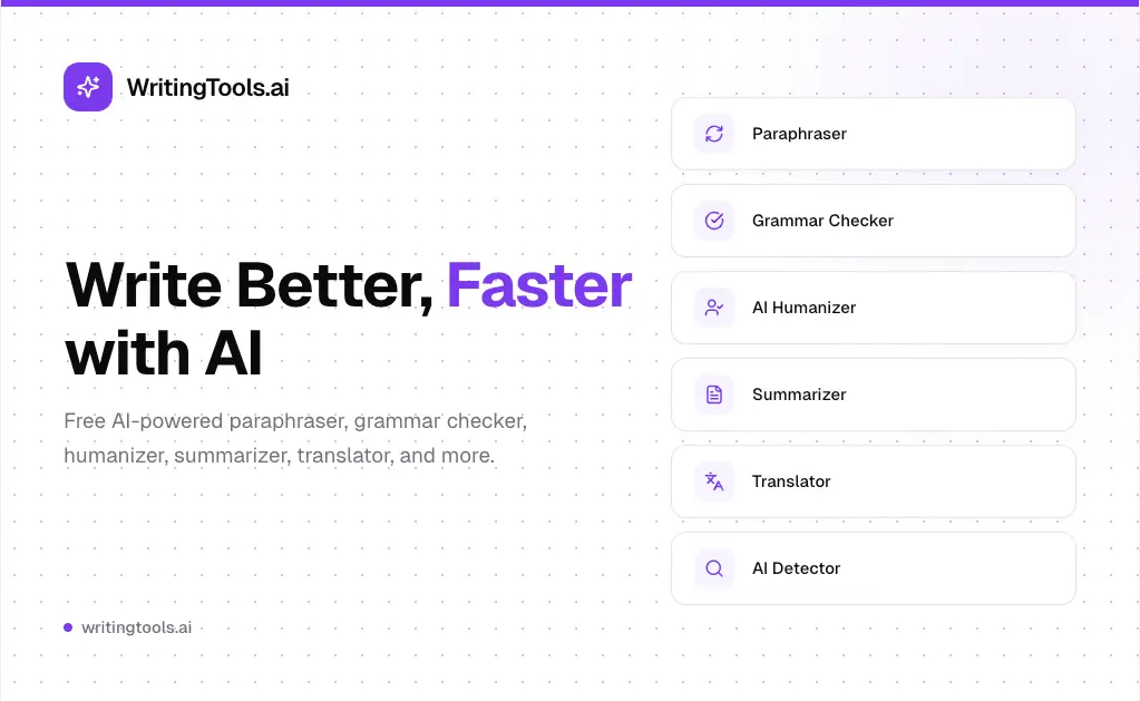 WritingTools.ai官网首页截图